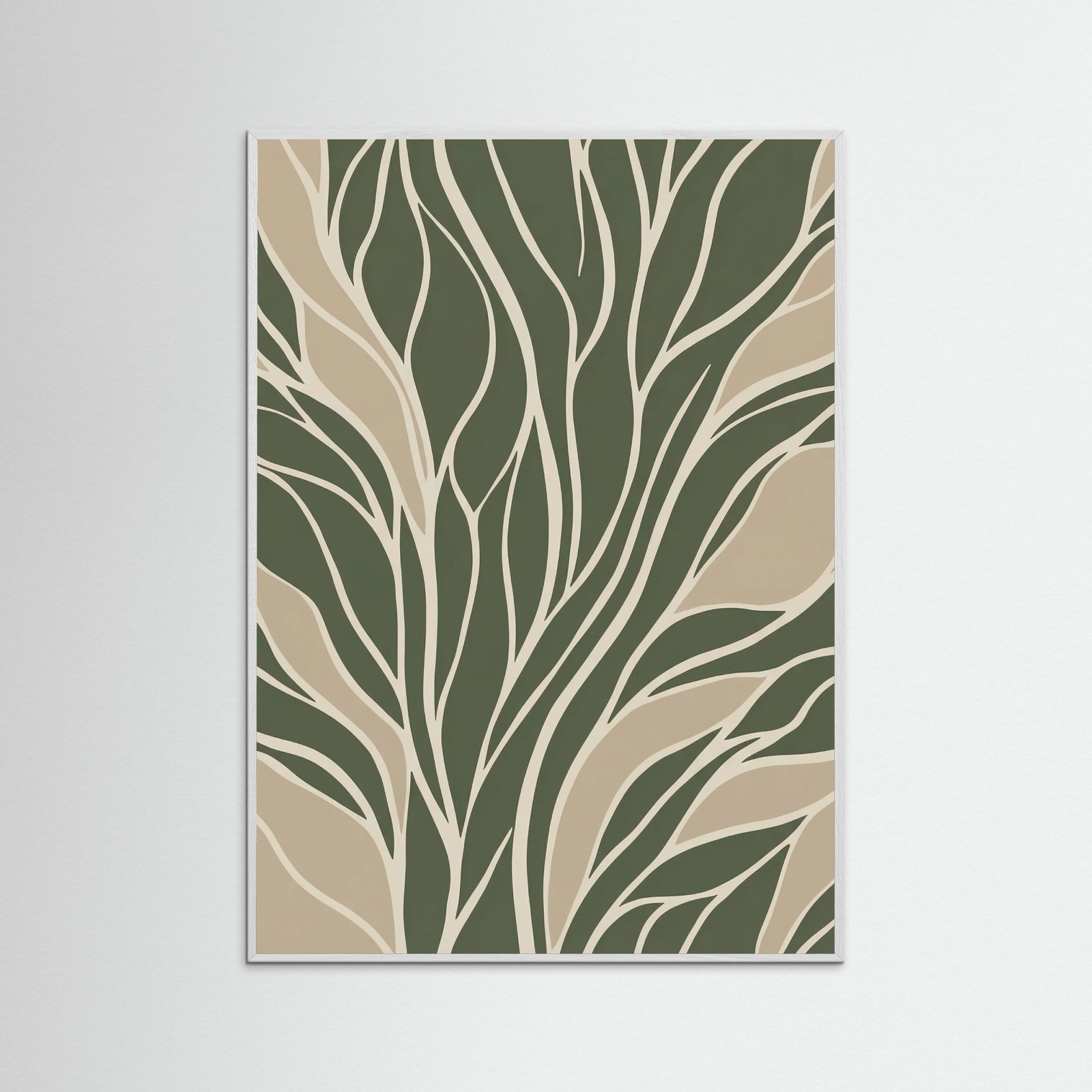 White Wood Organic Flow Green