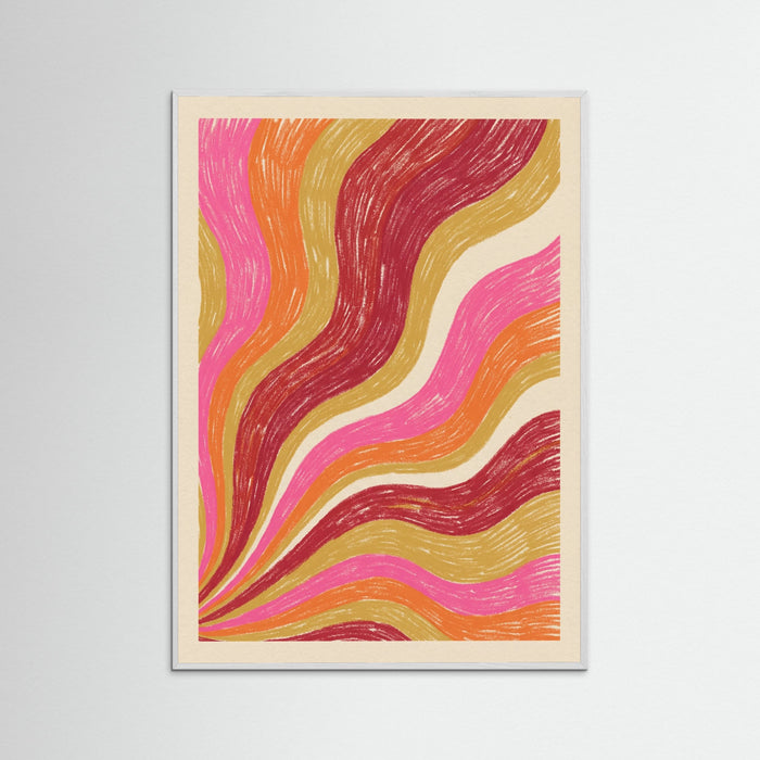 White Wood Organic Flow Orange