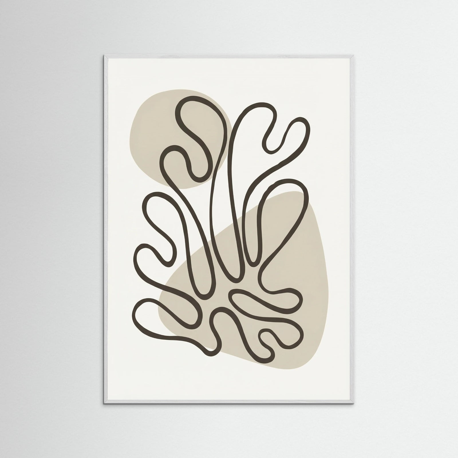 White Wood Organic Forms Abstract