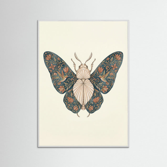 White Wood Ornate Silk Moth