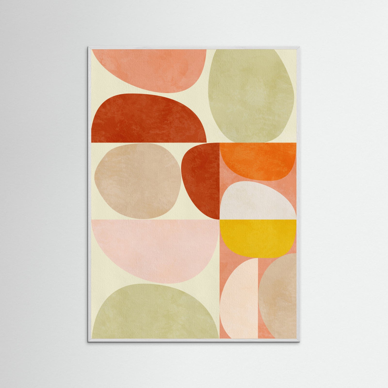 White Wood Pastel Geometry Poster