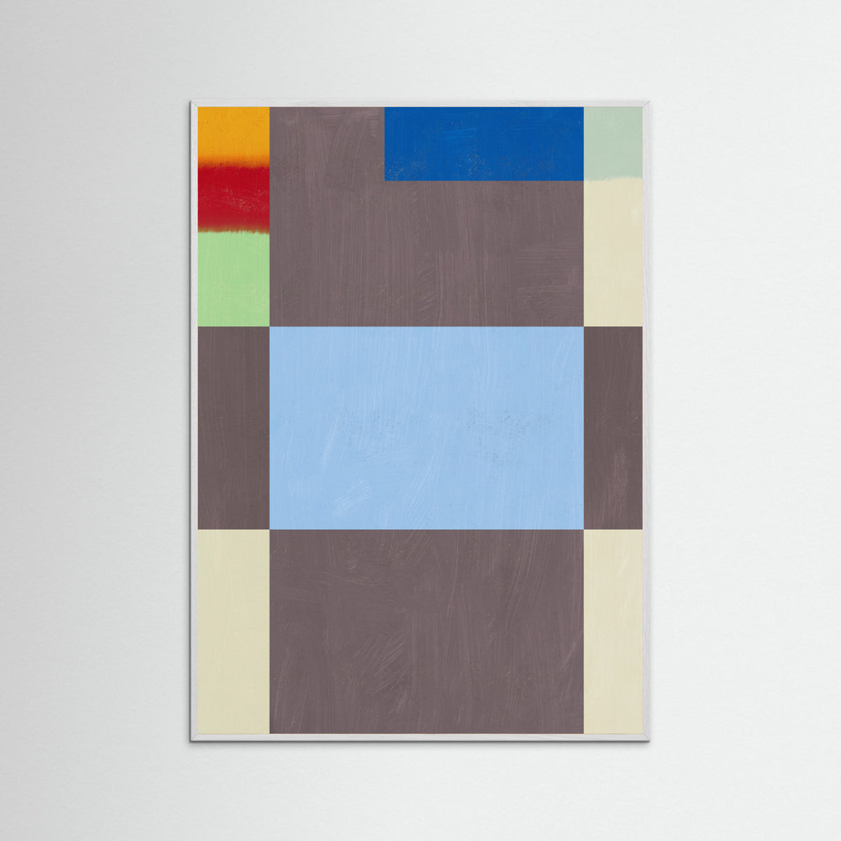 White Wood Pastel blue centerpiece Poster