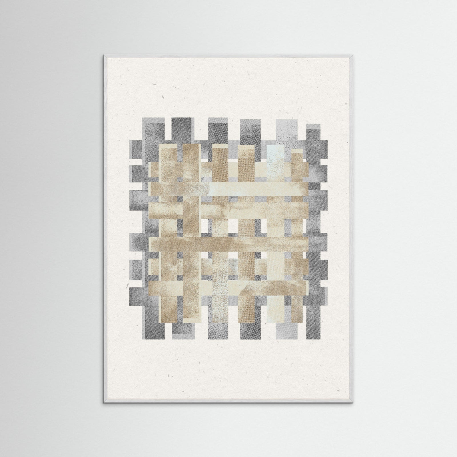 White Wood Pattern on Pattern No.2 Poster