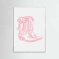 Pink Cowgirl Boots with Bow Poster – plakat og kunsttryk