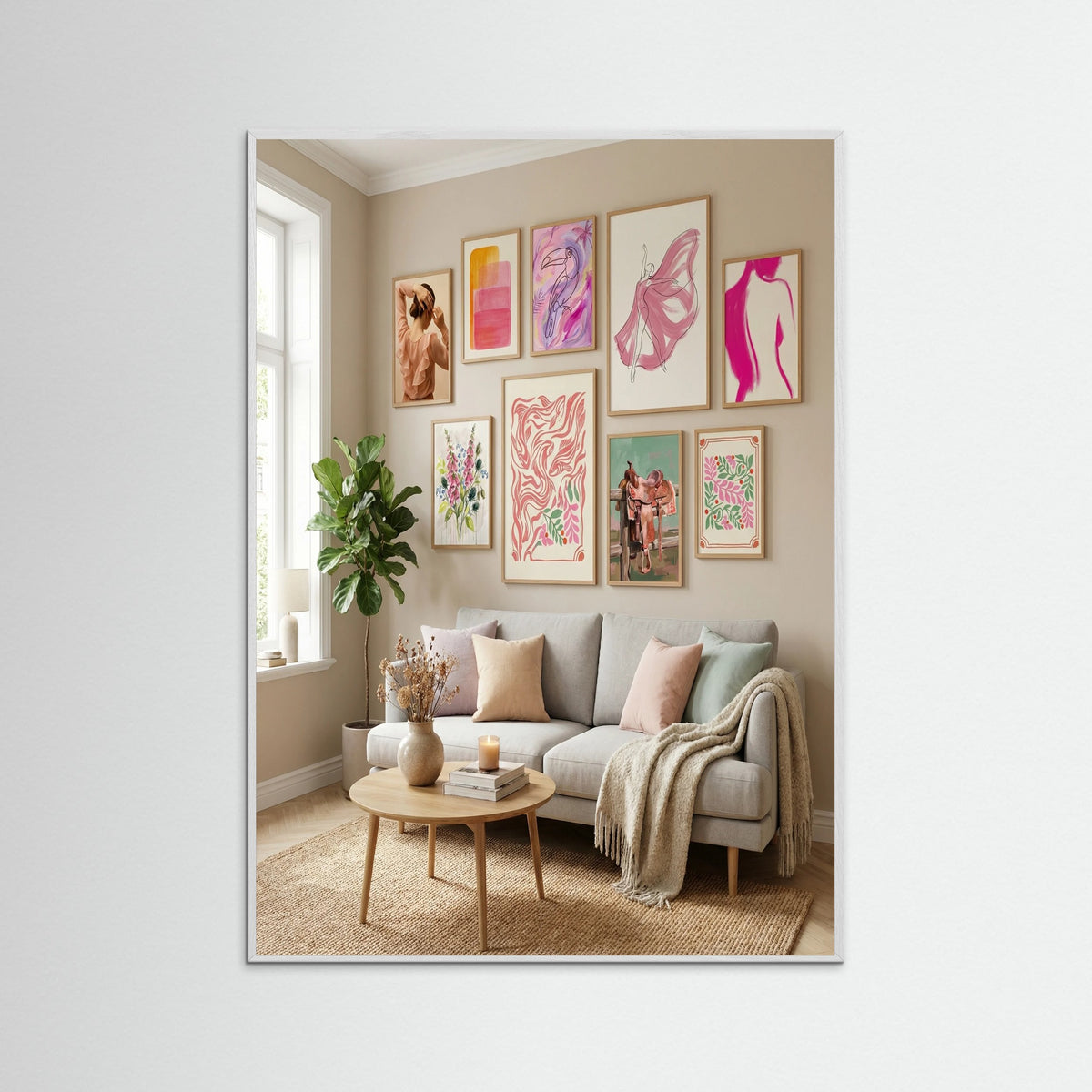 White Wood Pink Cowgirl