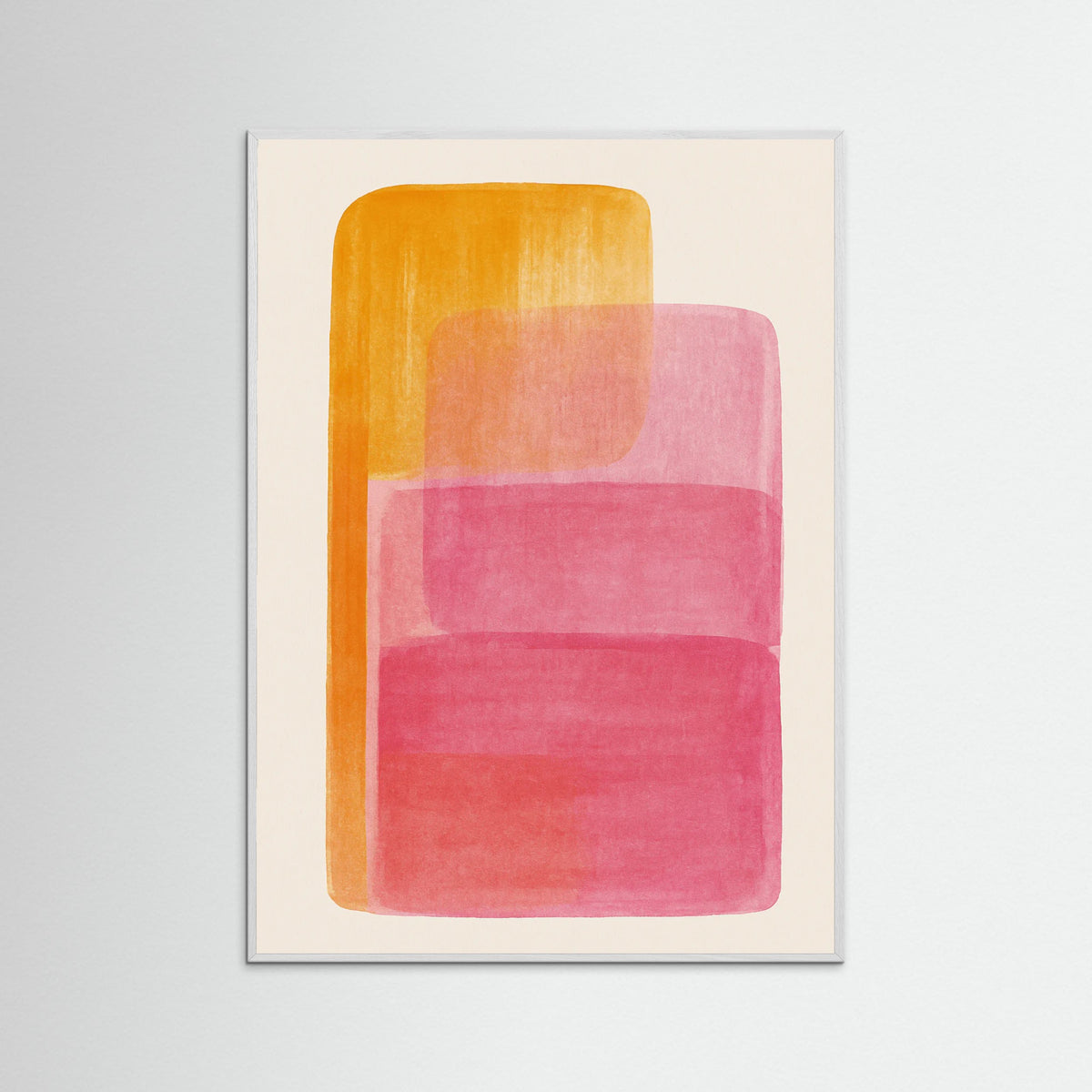 White Wood Pink Orange Squares