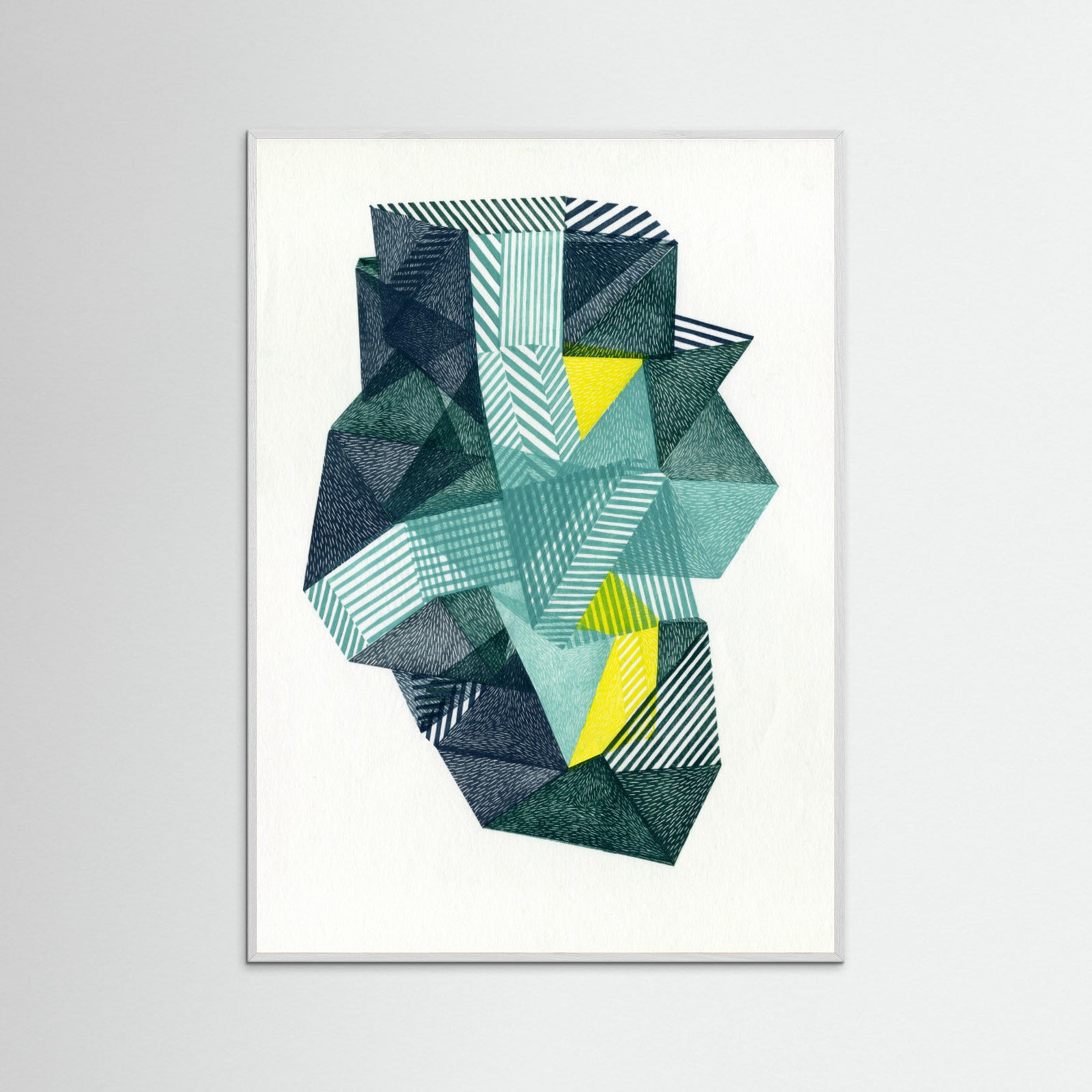 White Wood Polygonal shape IV. Poster