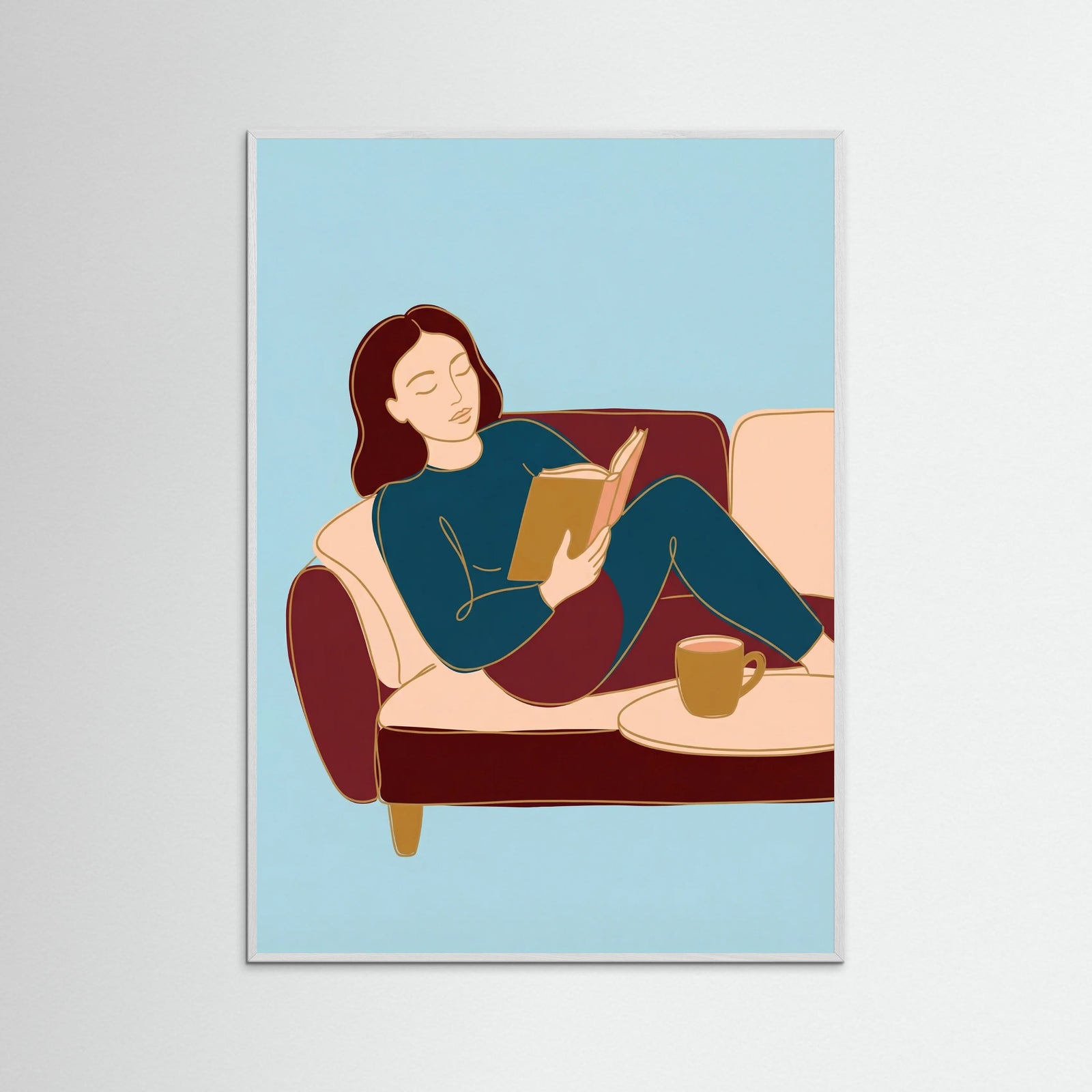 White Wood Quiet Contemplation Blue