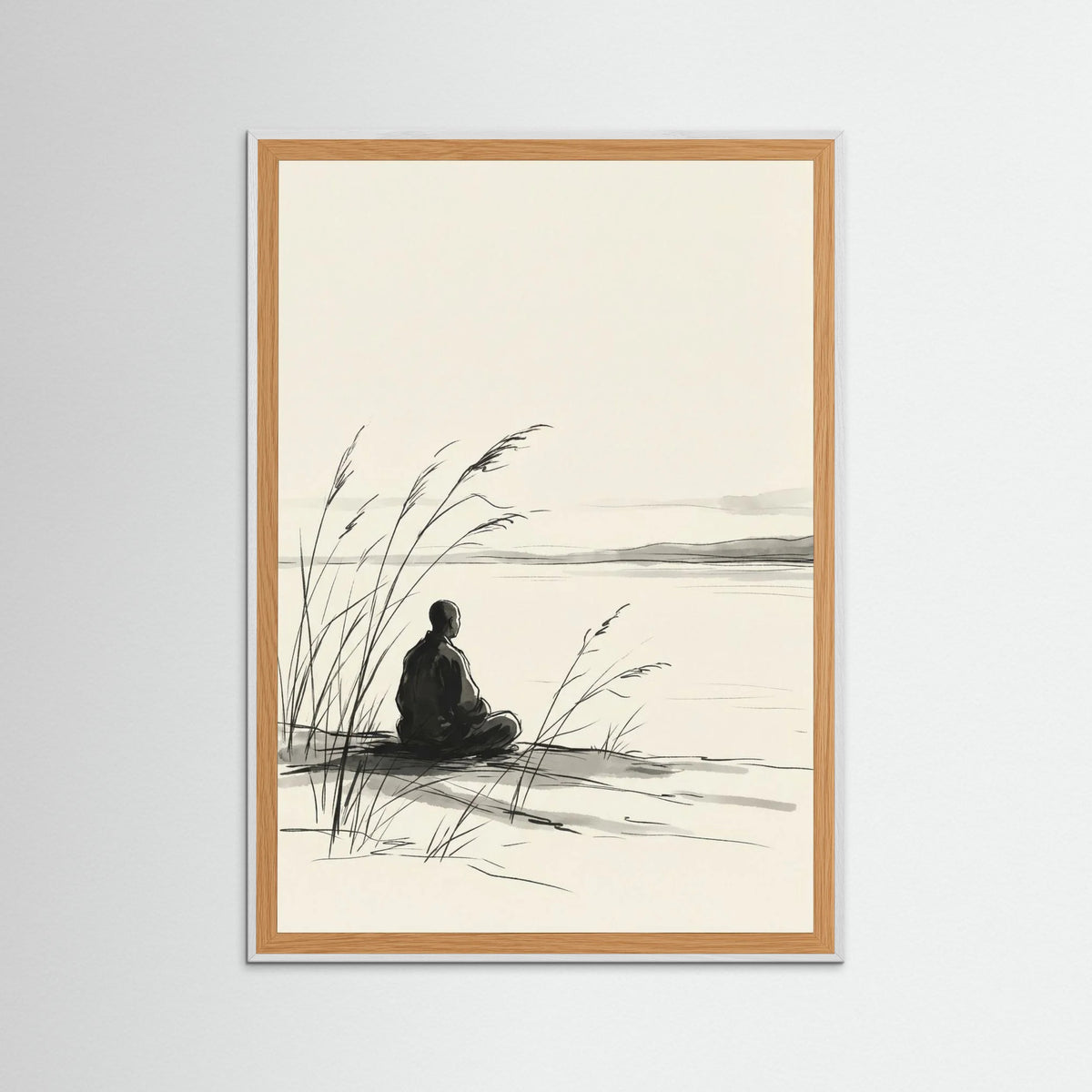 White Wood Quiet Reflection Black