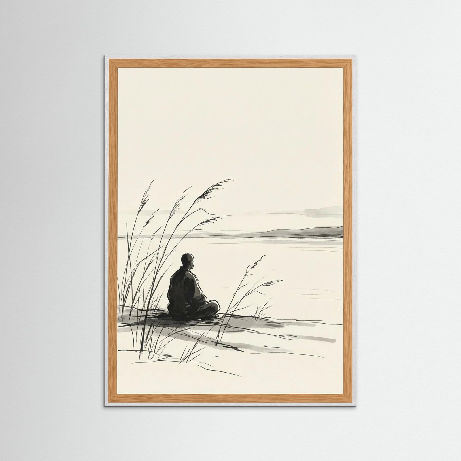 White Wood Quiet Reflection Black