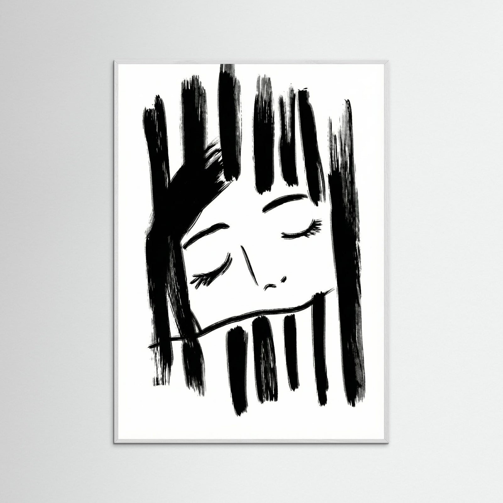 White Wood Quiet Reflection Black