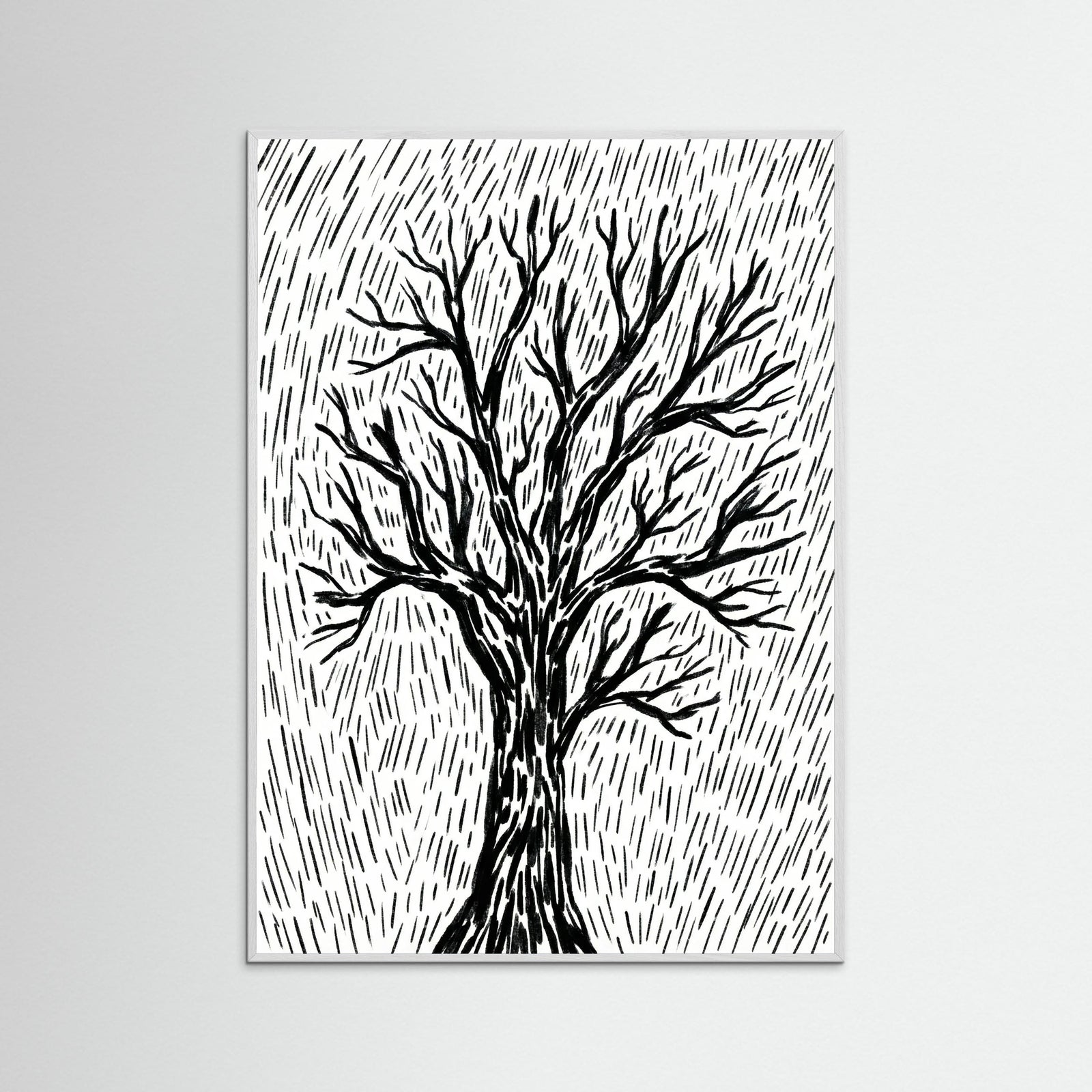 White Wood Rainy Day Stroll