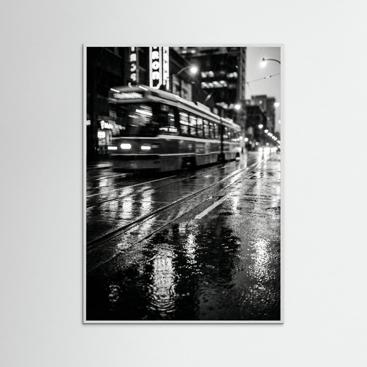 White Wood Rainy Night Drive