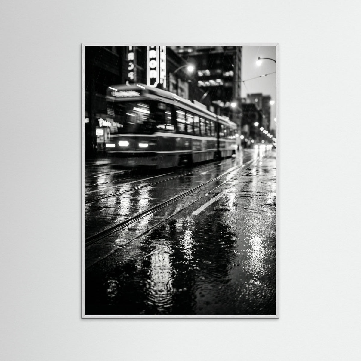 White Wood Rainy Night Drive