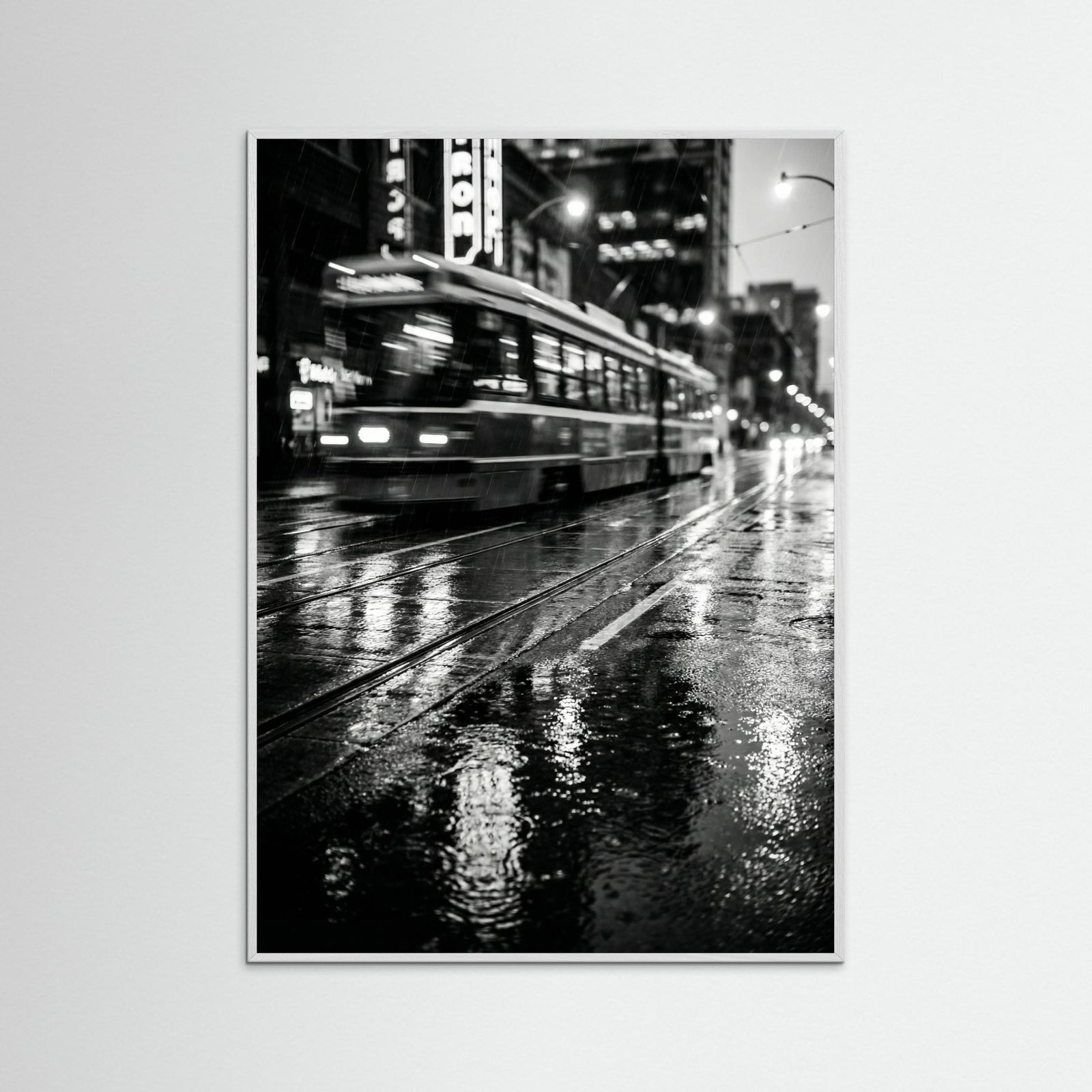 White Wood Rainy Night Drive