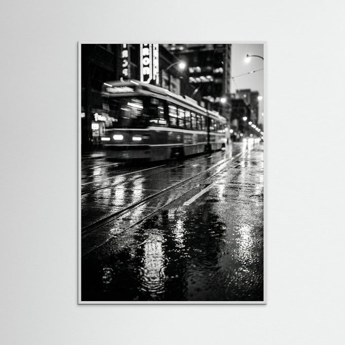 White Wood Rainy Night Drive