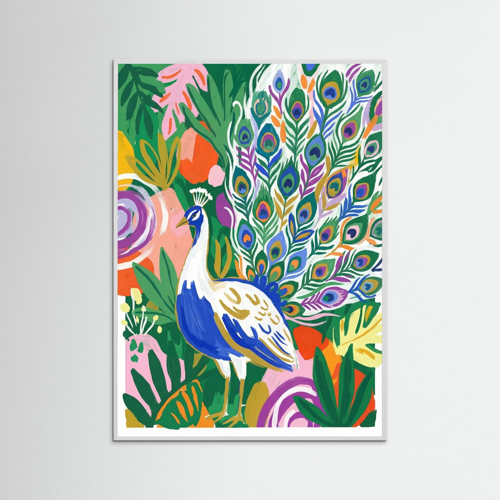 White Wood Rearing Horse