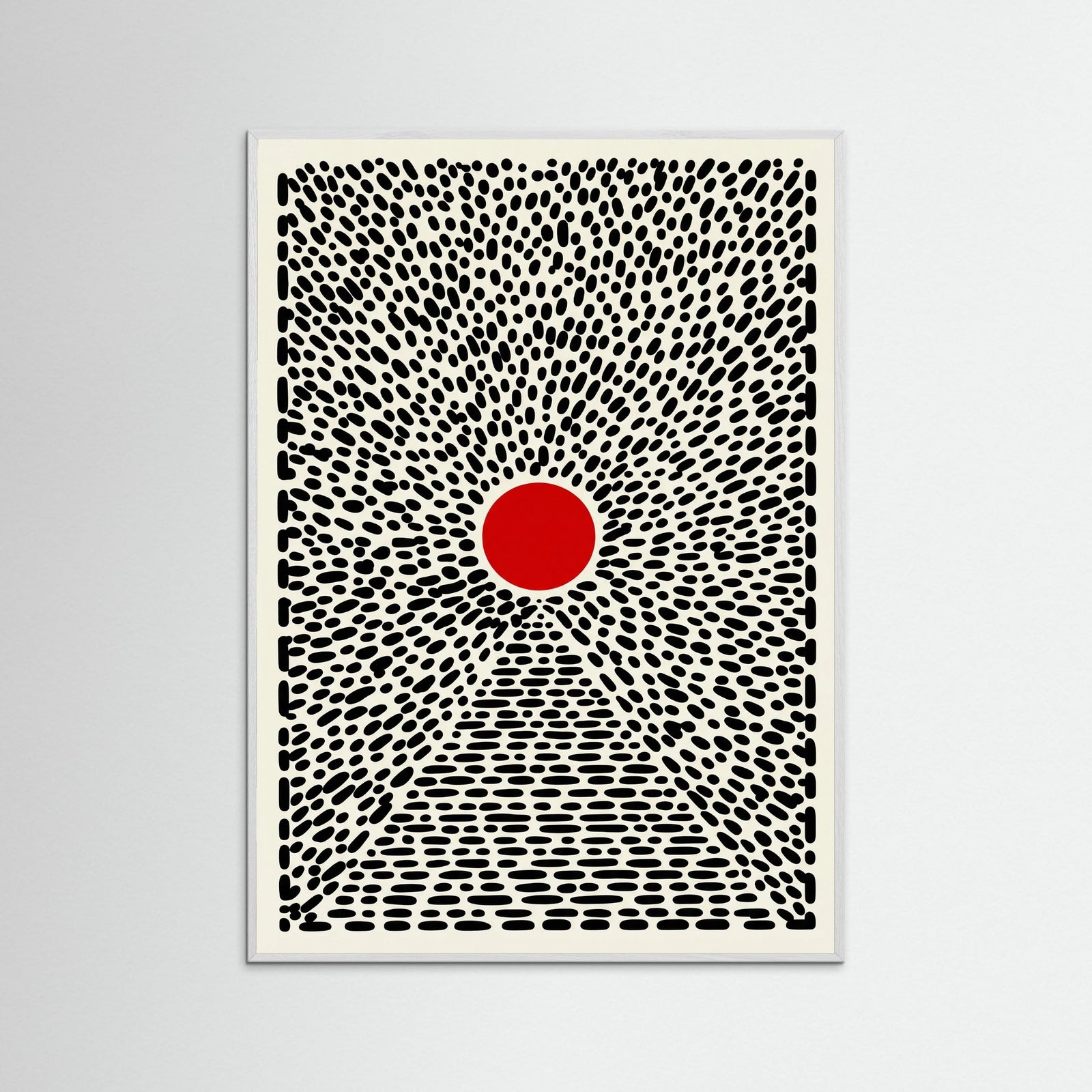 White Wood Red Sun Burst