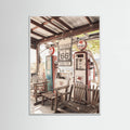 White Wood Route 66 Gas Station Poster