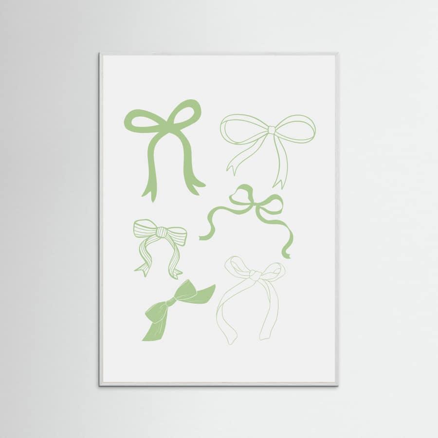 Plakat Sage Green Bows – plakat i druk artystyczny