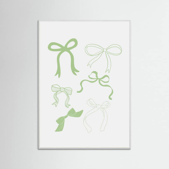 Plakat Sage Green Bows – plakat i druk artystyczny