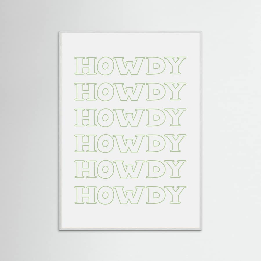 Plakat Sage Green Howdy – plakat i druk artystyczny