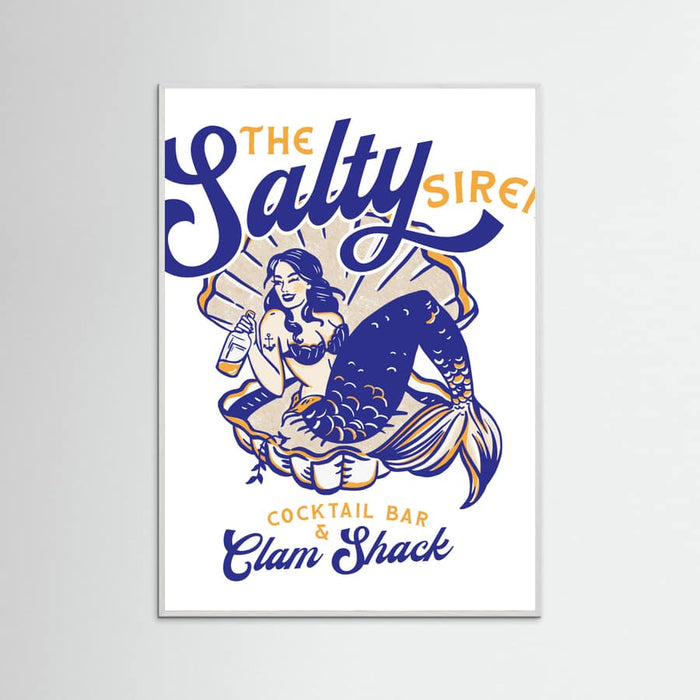 Poster Salty Siren Cocktail Bar & Clam Shack Mermaid – poster e stampa artistica
