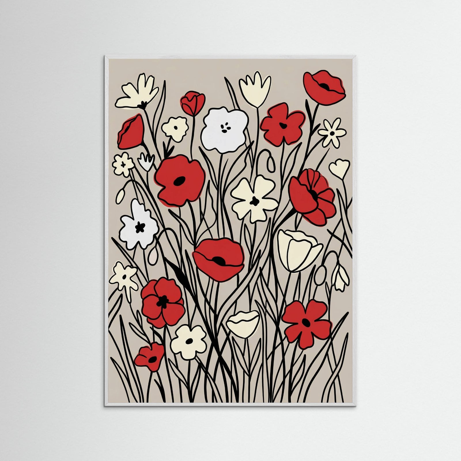 White Wood Scarlet Arrangement