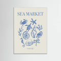 Sea Market Blue Artprint Poster – plakat og kunsttryk