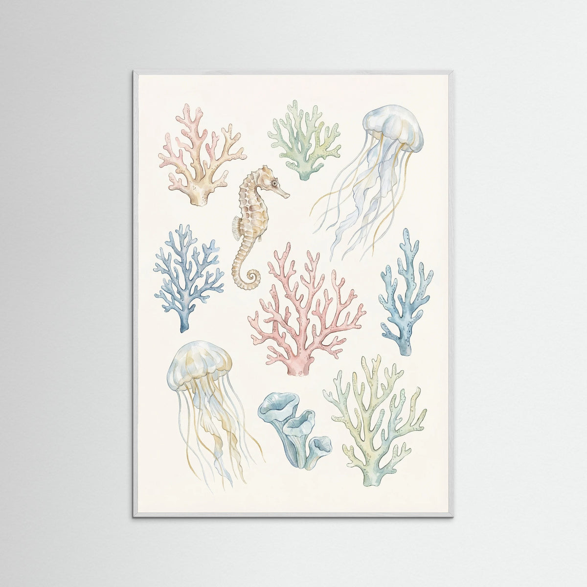 White Wood Seashell Serenity