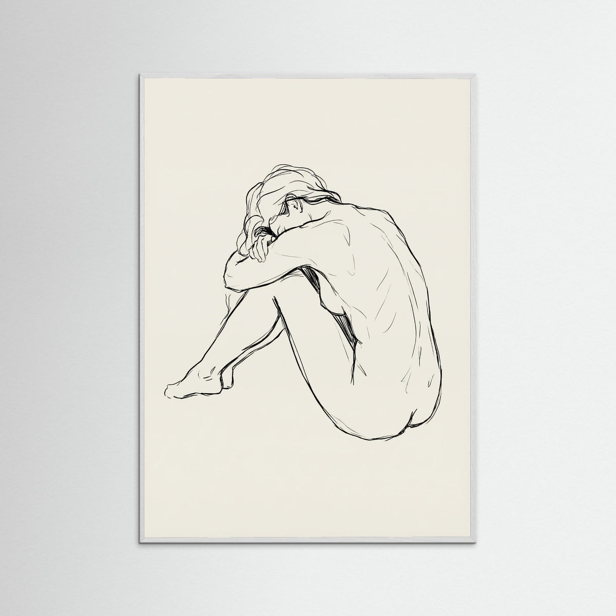 White Wood Seated Contemplation