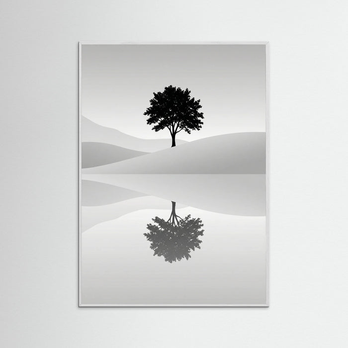 White Wood Serene Reflection