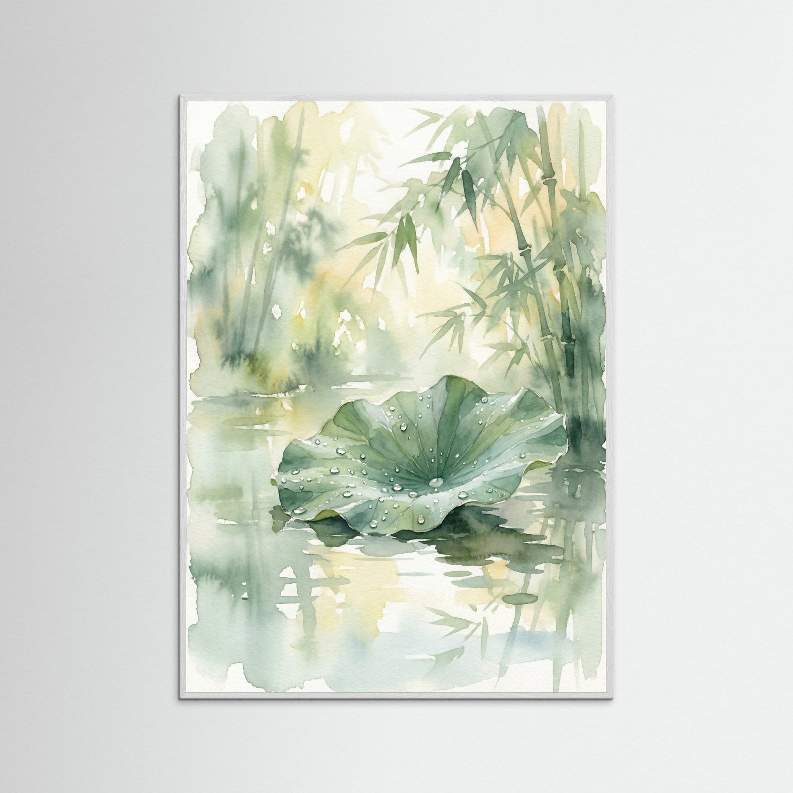 White Wood Serene Water Lilies