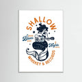 White Wood Shallow Whiskey & Records Dive Bar Music Mermaid Poster