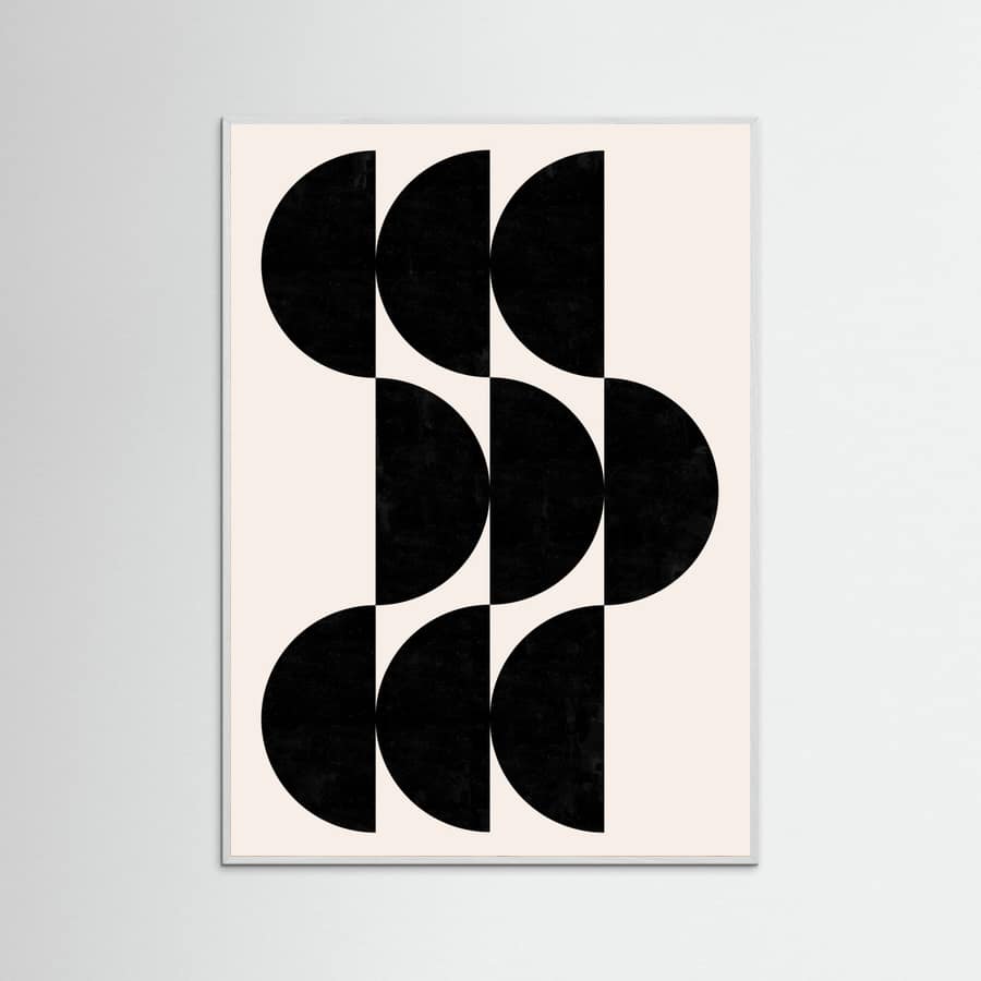 White Wood Shape By Cats and Dotz 30 X 42 Inches Textured Black Poster
