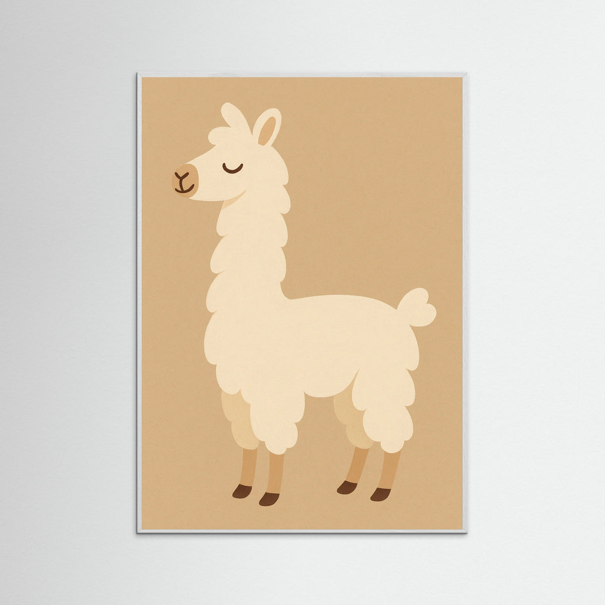 White Wood Sleeping Llama