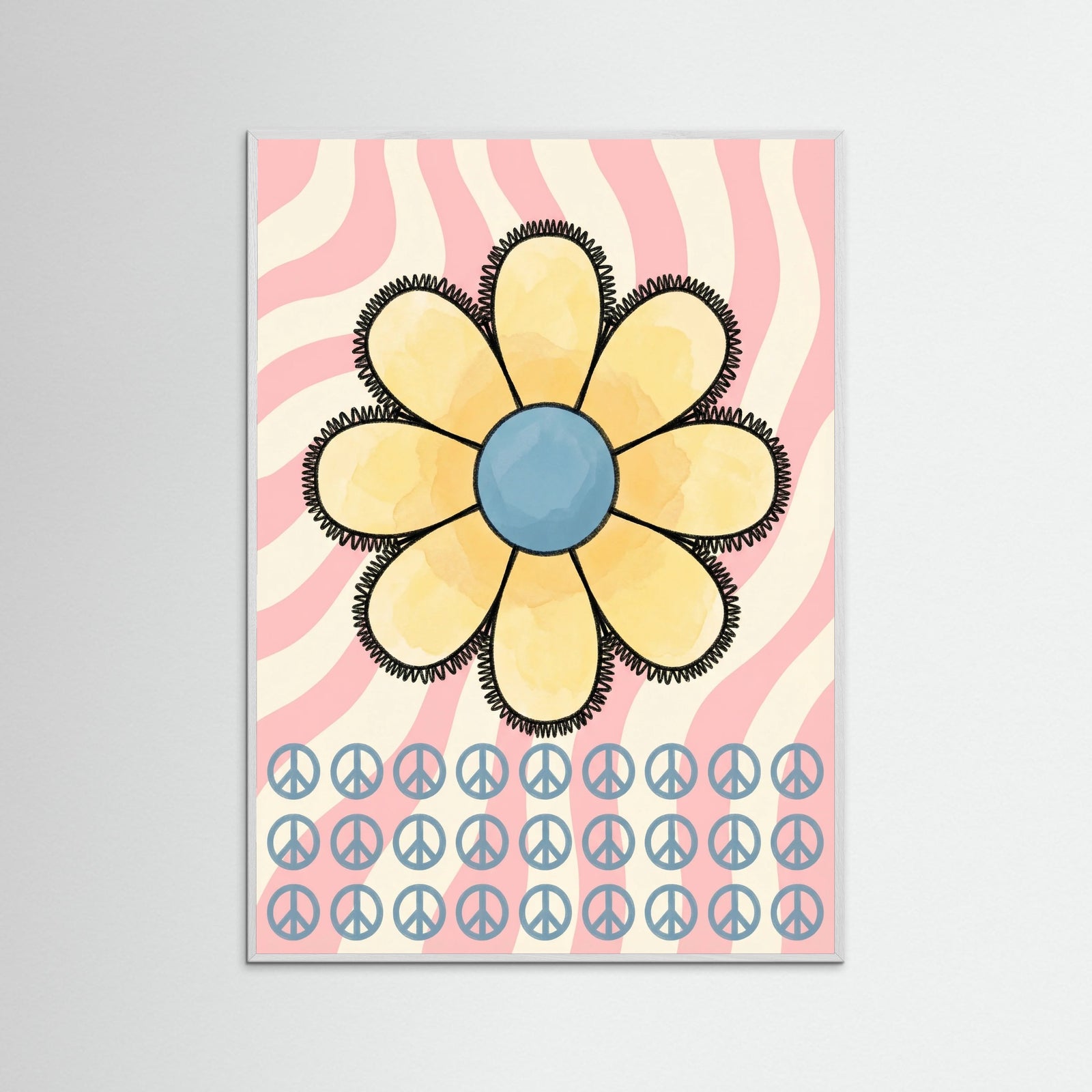 White Wood Smiling Checkerboard