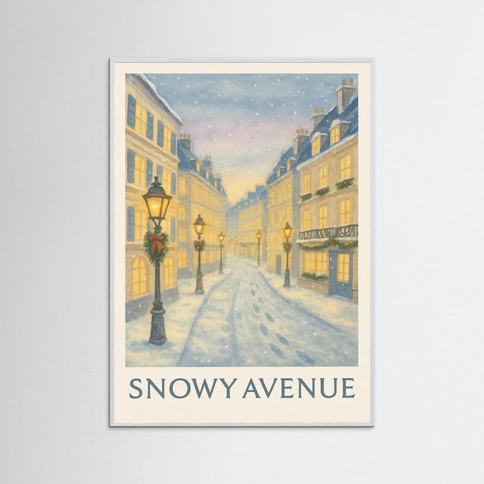 White Wood Snowy Avenue