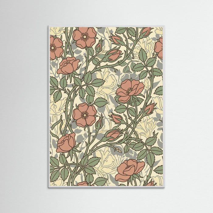 White Wood Soft Sunflower Pattern