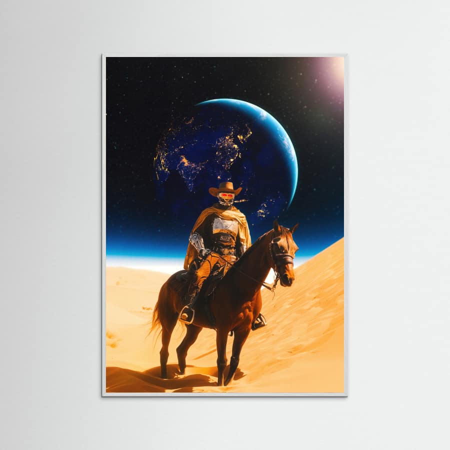 White Wood Space Cyborg Poster