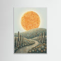 White Wood Spiral Sunset Landscape