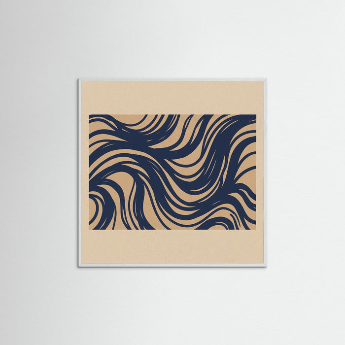 White Wood Square Abstract Currents