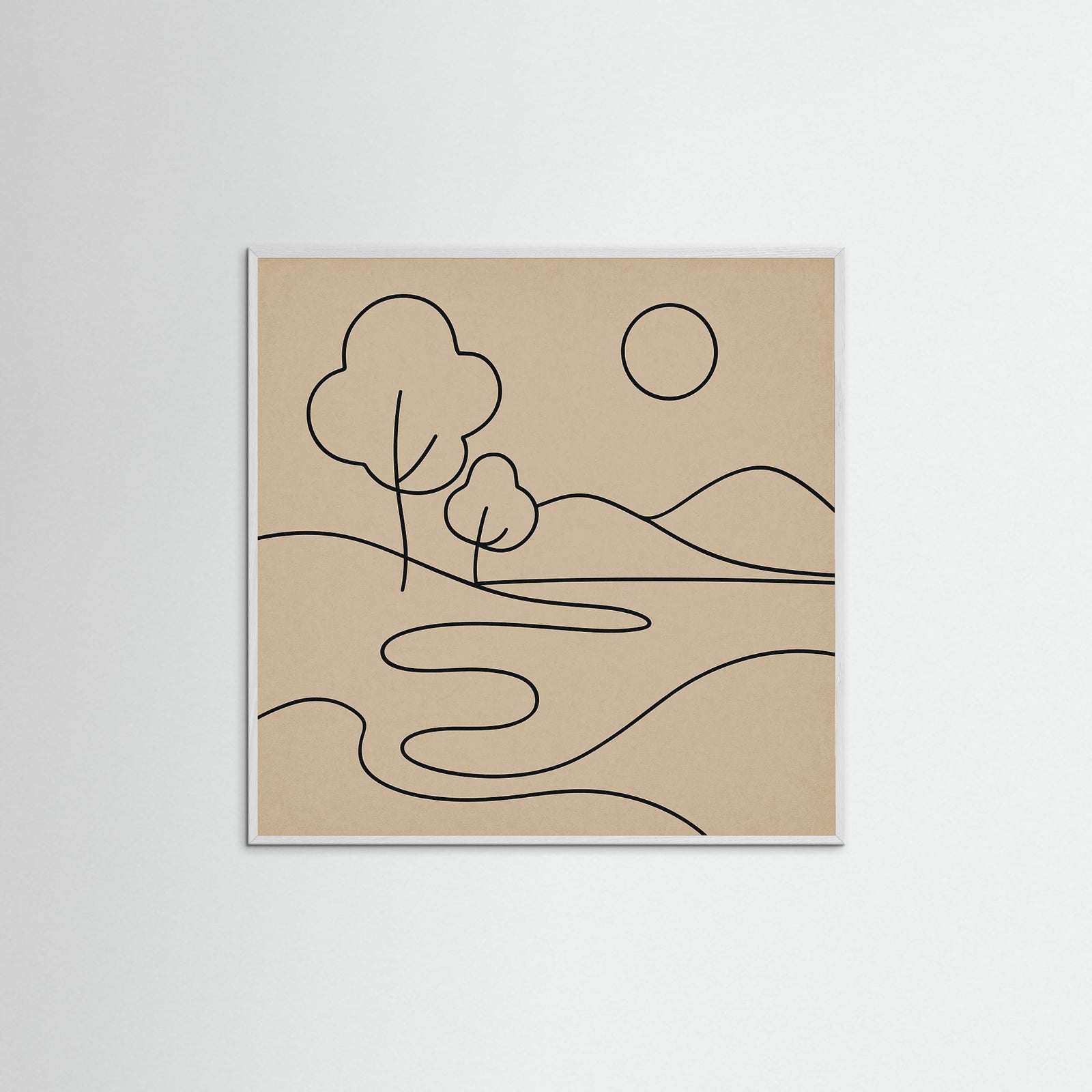 White Wood Square Abstract Embrace