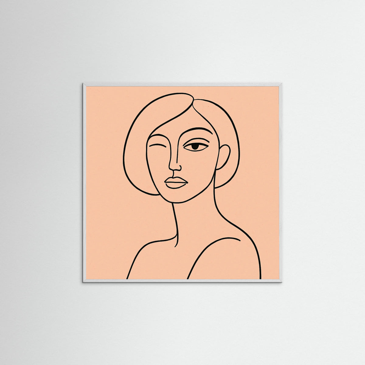 White Wood Square Abstract Eye