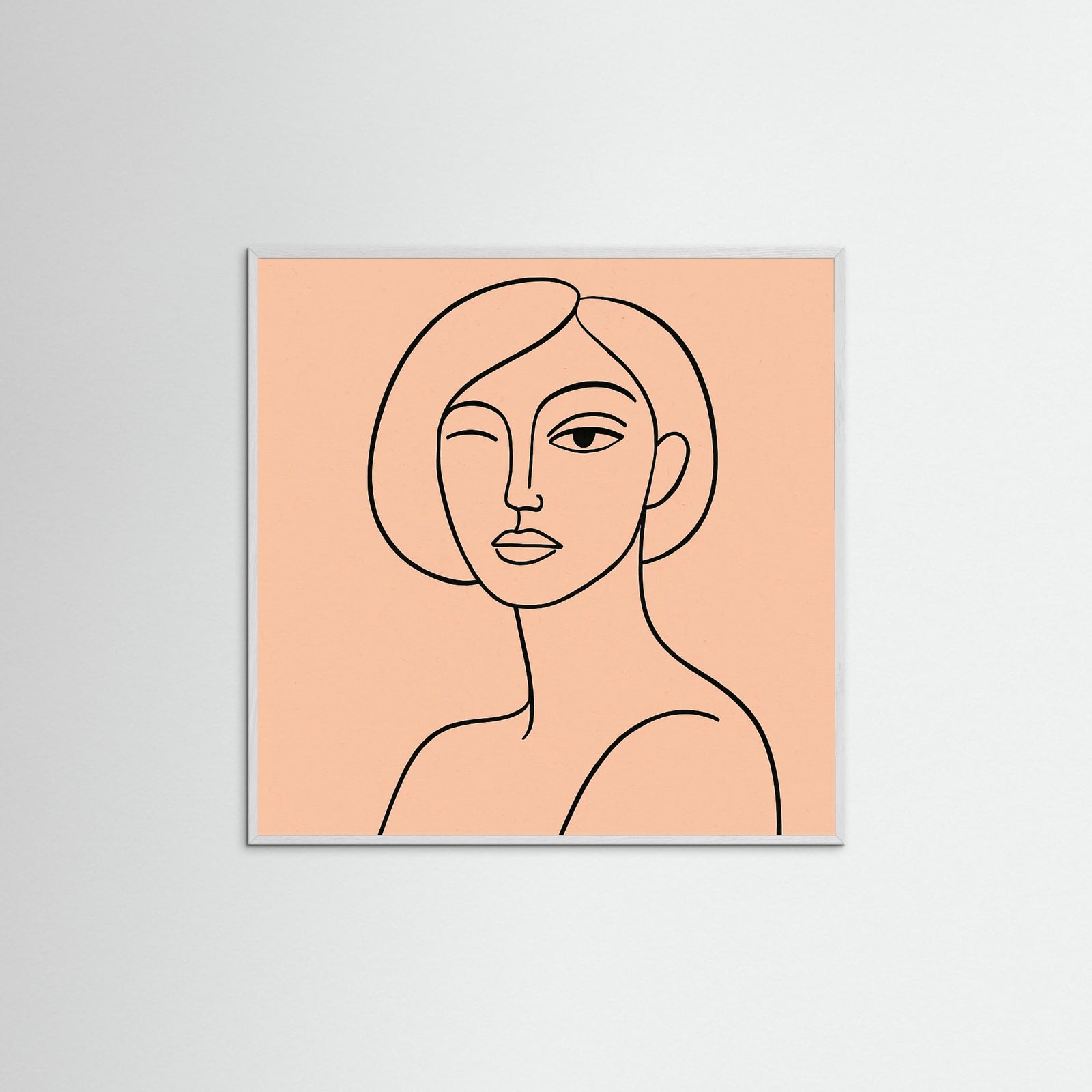 White Wood Square Abstract Eye