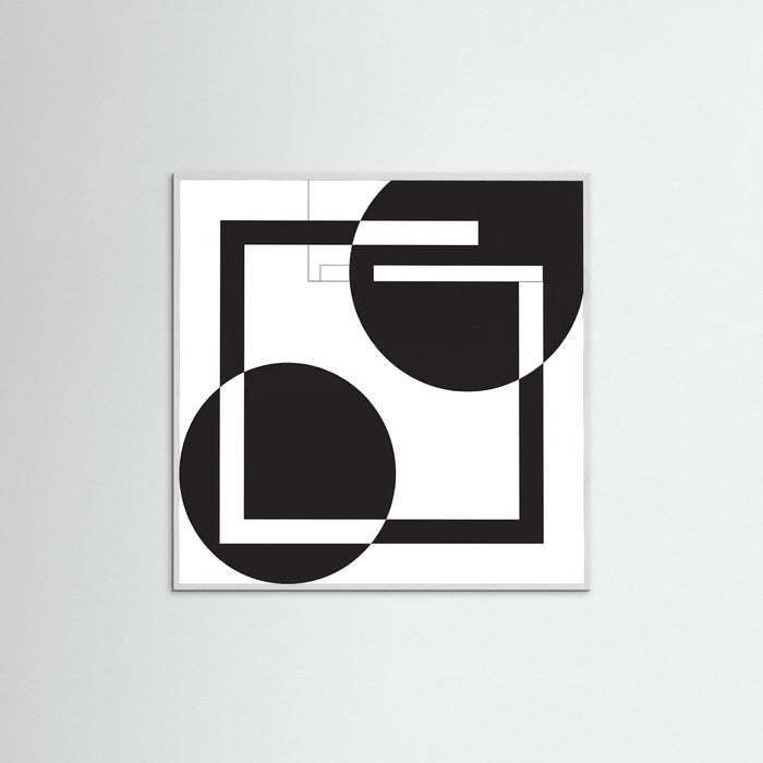 White Wood Square Art Print Beige