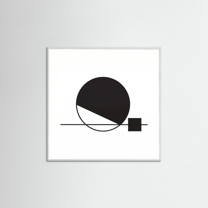 White Wood Square Art Print Beige