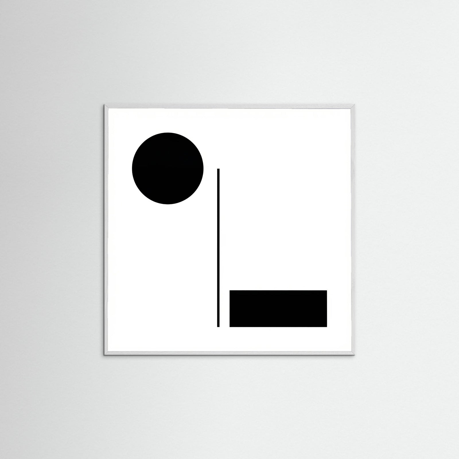 White Wood Square Art Print Beige