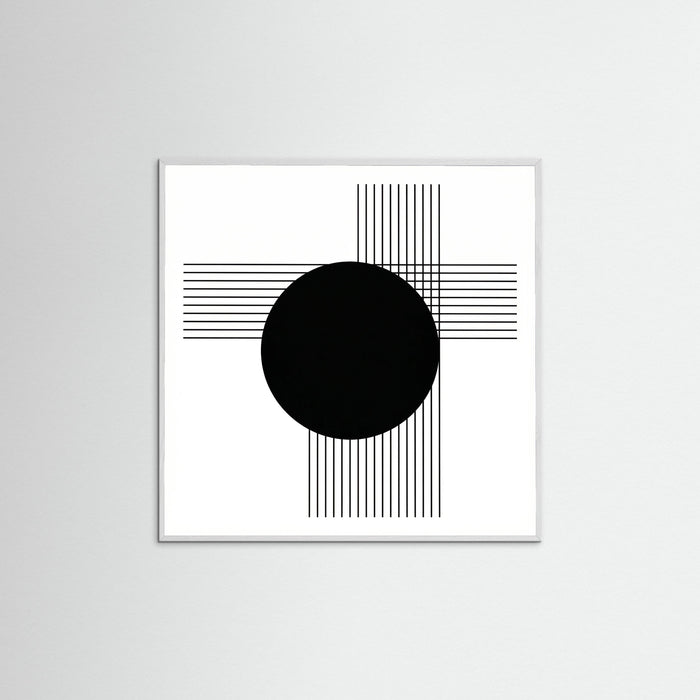 White Wood Square Art Print Beige