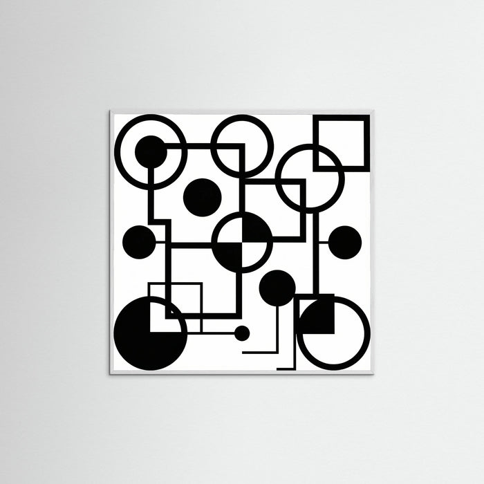 White Wood Square Art Print Beige